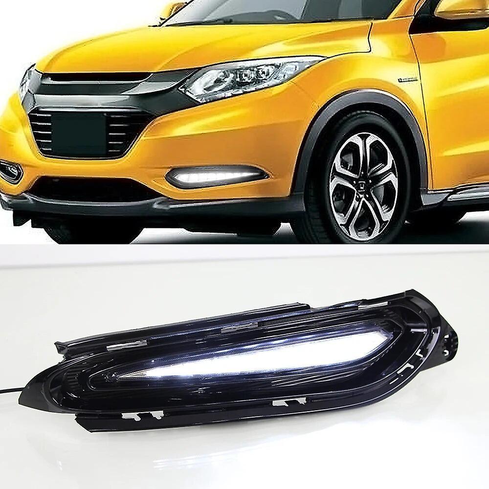 Eccpp For Honda HRV HR-V 2015 2016 2017 2018 with Yellow Turn Signal Relay Waterproof Car DRL 12V LED Daytime Running Light Fog lamp White