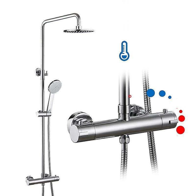 Slowmoose Thermostatic Shower System Hot & Cold Mixer Bathroom Set GLD1192-200006153