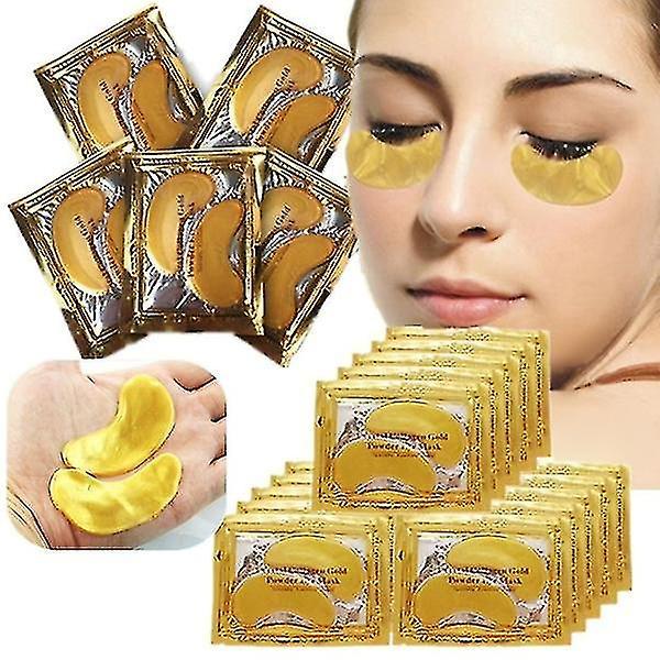 Mlsilm 50 Pair Collagen Eye Mask Gold Powder Eye Patch Anti Wrinkle Moisturizing Under Eyes Pads