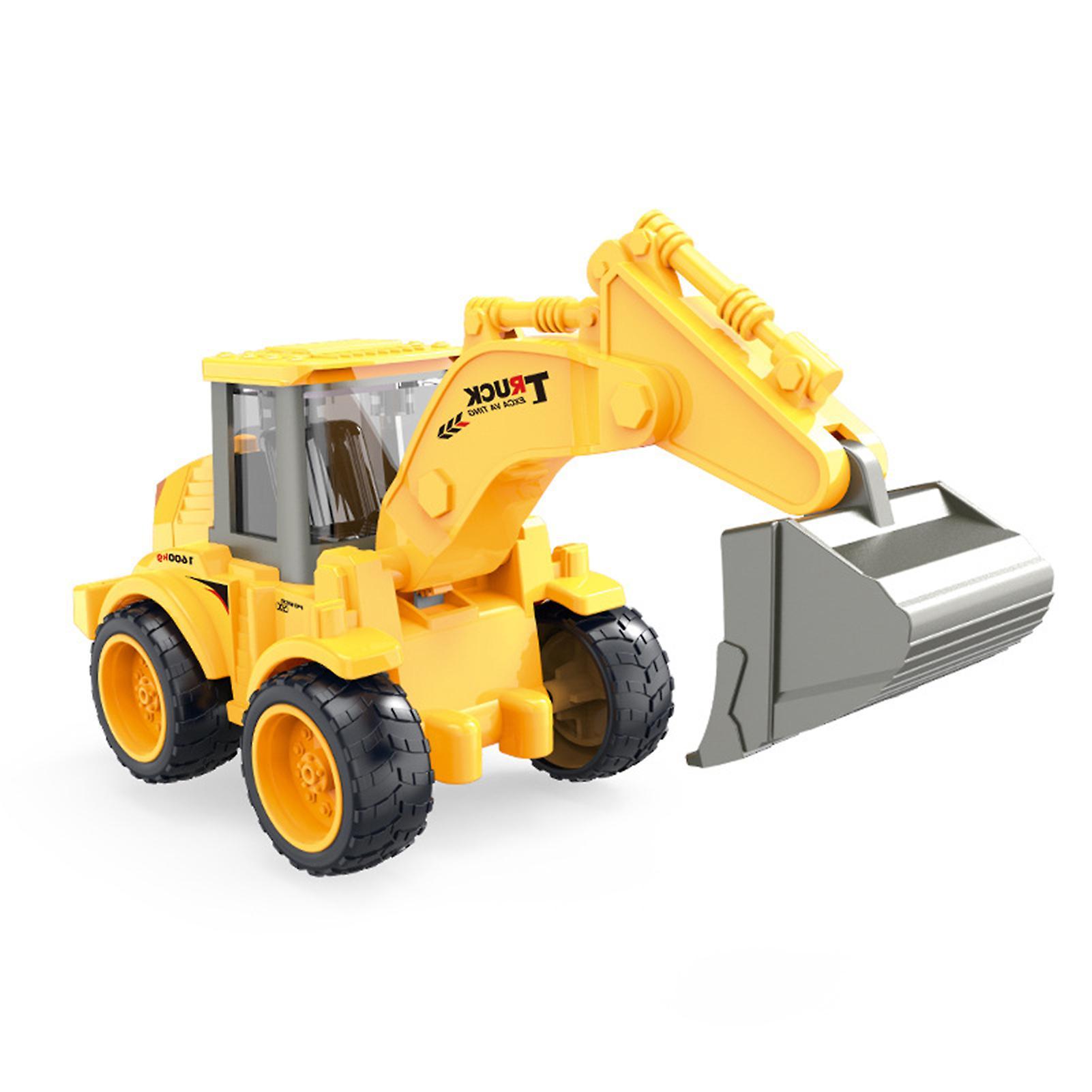 Remorui Engineering Truck Toys Forklift Bulldozer Excavator Vehicle Toy Entertainment Mini Construction Vehicle Model Toy Yellow