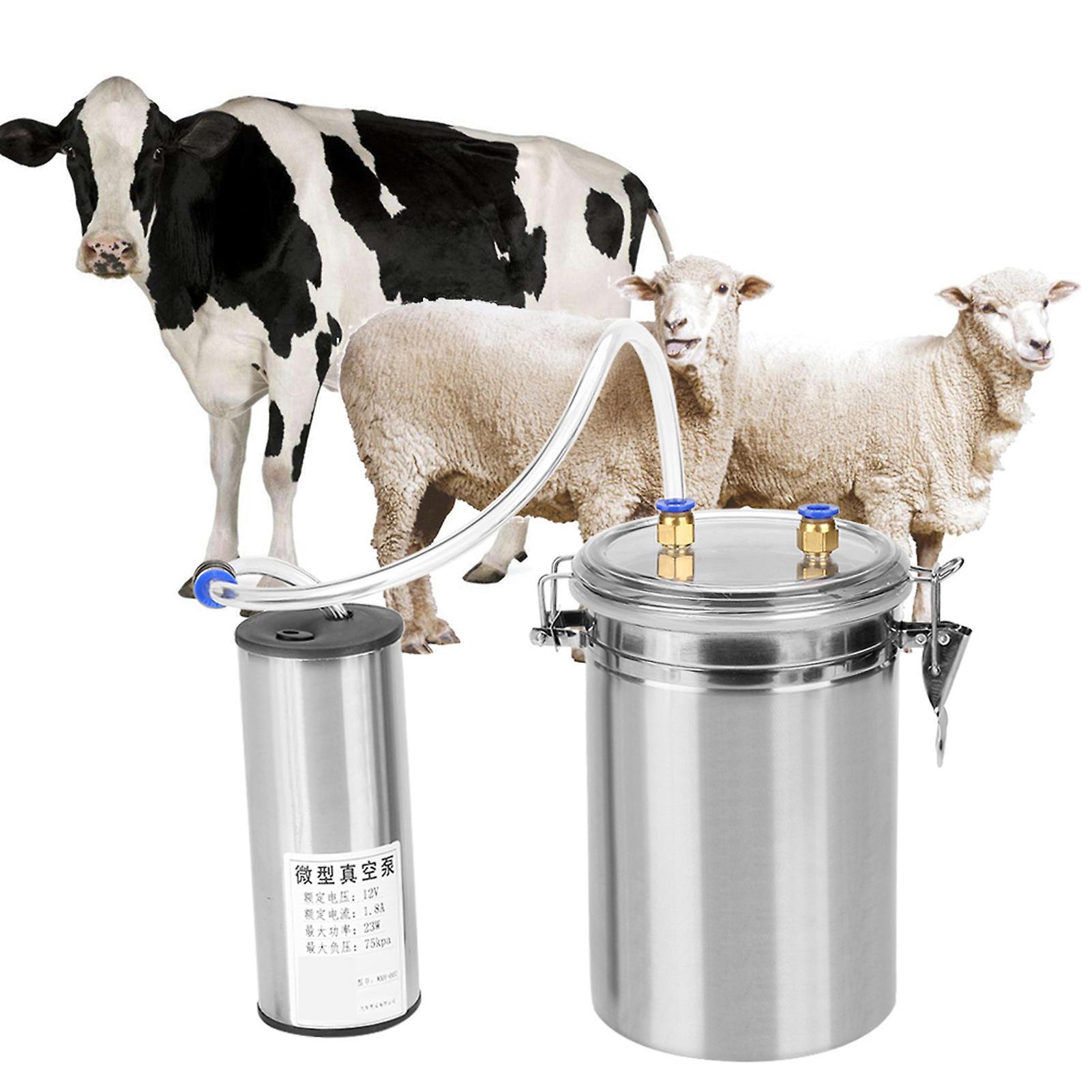 Moselota 2L Electric Milking Machine Portable Stainless Steel Milker for Cows and Sheep - High Efficiency and Easy Installation[us plug sheep]