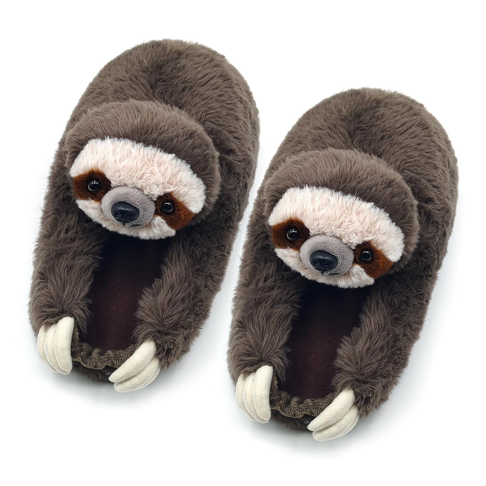 Gemdeck Funny Animal Hug Slippers For Women, Cute Plush Cozy Warm Slippers Sloth