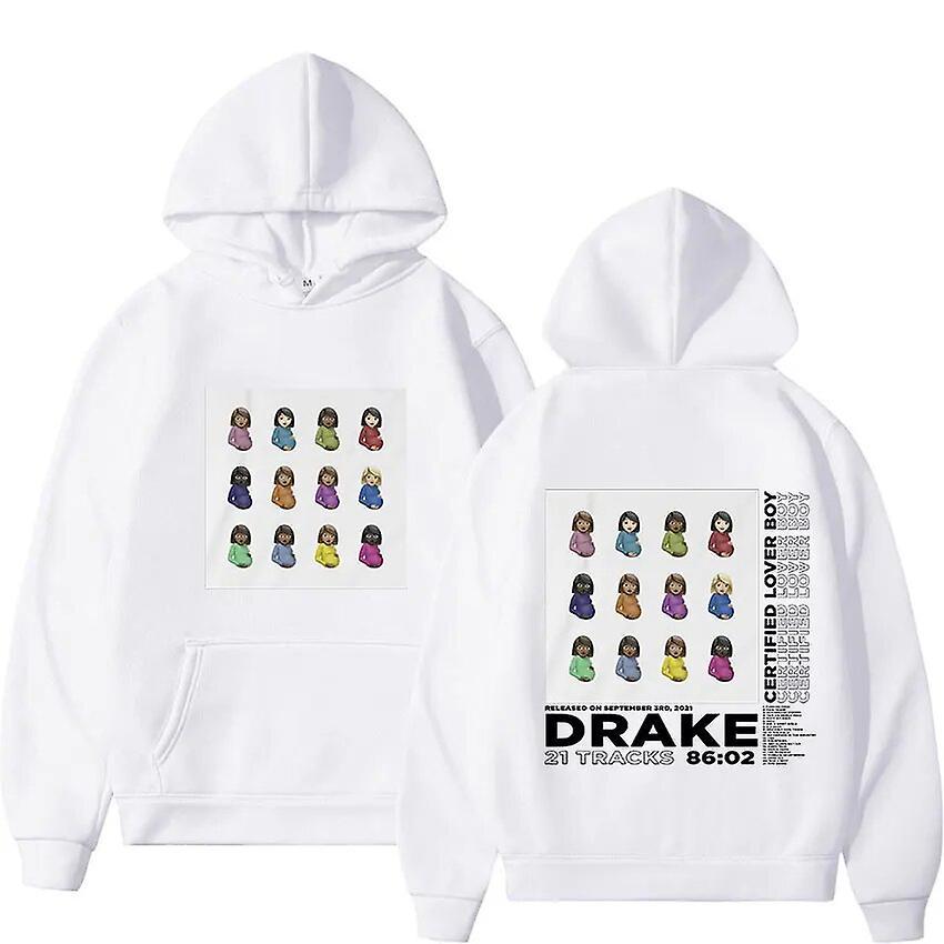 Cciyu Rapper Drake Pullover Hoody Certified Lover Boy Album Fashion Sweatshirt Men Women Hip Hop Autumn/winter Hoodie Loose Streetwear White S