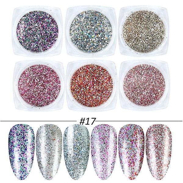 Slowmoose Nail Glitter Set Holographic Laser Nail Powder - Flake Manicure Ultra Thin Nail 17