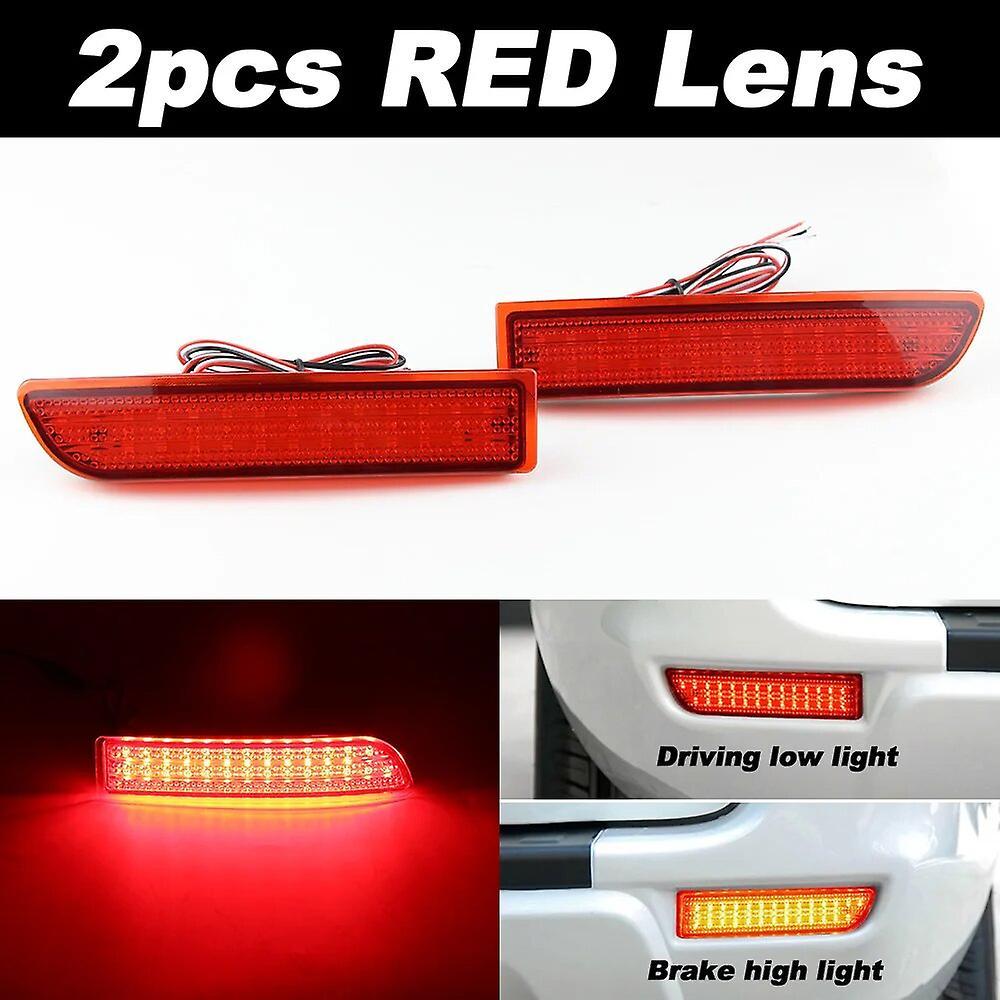 Bicaco 2x Car Led Tail Light Parking Brake Rear Bumper Reflector Lamp For Toyota Avensis/alphard Mki/rav4 Led Tail Lights Fog Stop Park 2pcs RED LENS