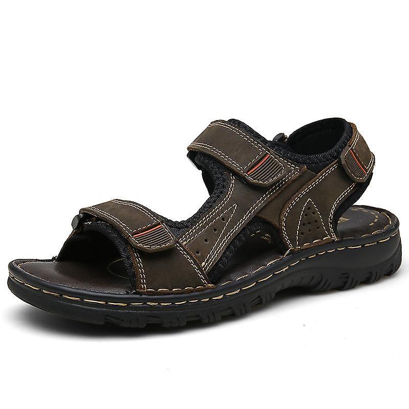 Mickcara men's sandals with velcro 8801 Khaki Us6/eu38