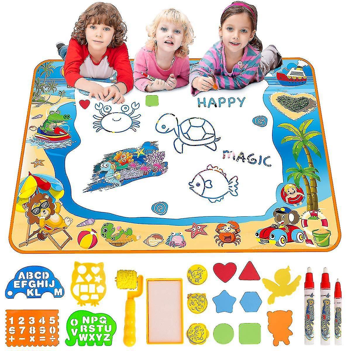 Banmo Water Doodle Mat Aqua Drawing Painting Mat Large 100 X 70cm Mess Free Learning Toys Gift