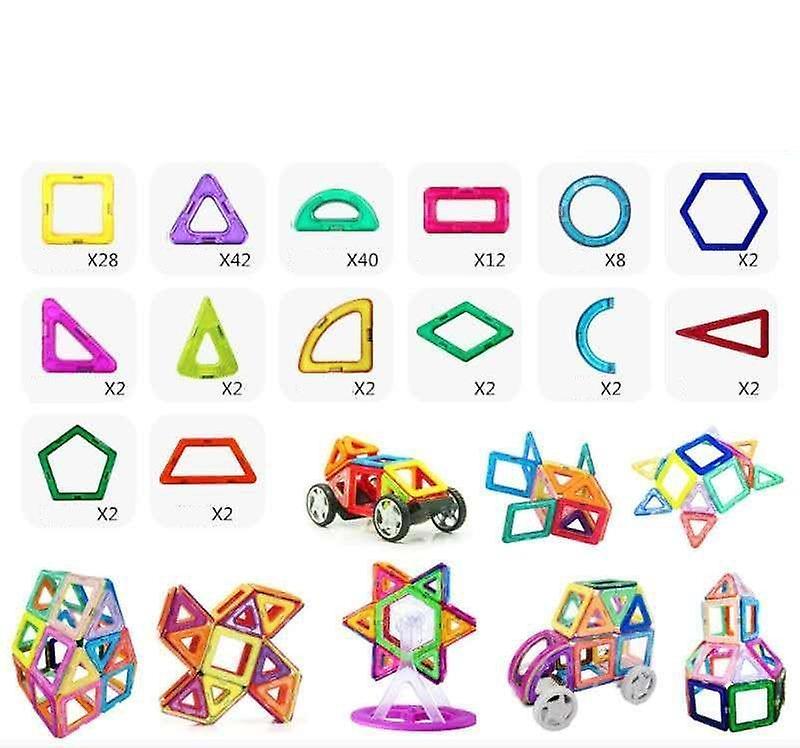 Slowmoose Diy Magnetic Constructor Triangle And  Square, Big Bricks,  Building Blocks Clear