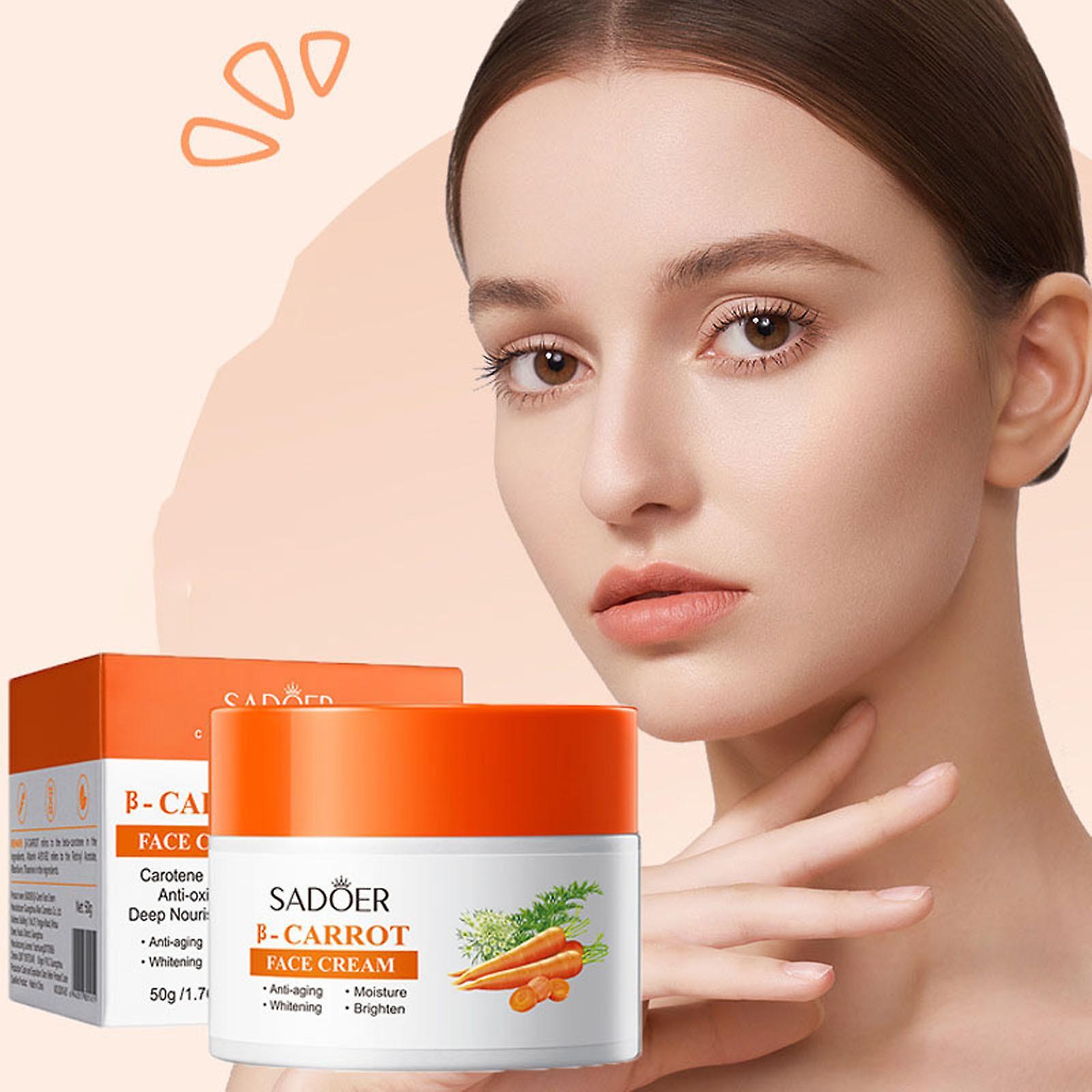 Flye Carrot Face Cream Moisturizing Face Cream Firms Skin Smoothes Skin Tone Relieves Swelling Soothes And Moisturizes Skin 50g Flye243665 White On...