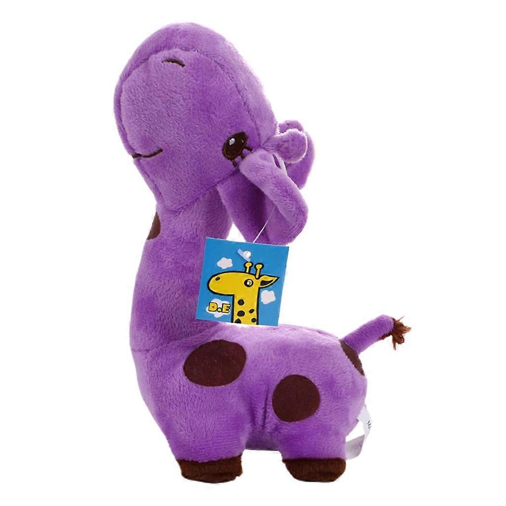 Unbrand Stuffed Cartoon Doll Plush Toy Pendant Giraffe Plush Toy Kids Pleasing Toy Purple 28cm