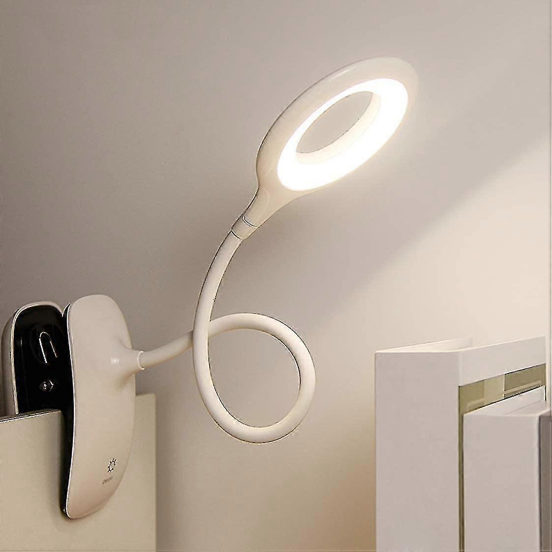 Uta Led Clip-on Reading Lamp Dimmable Eye Protection Table Lamp White