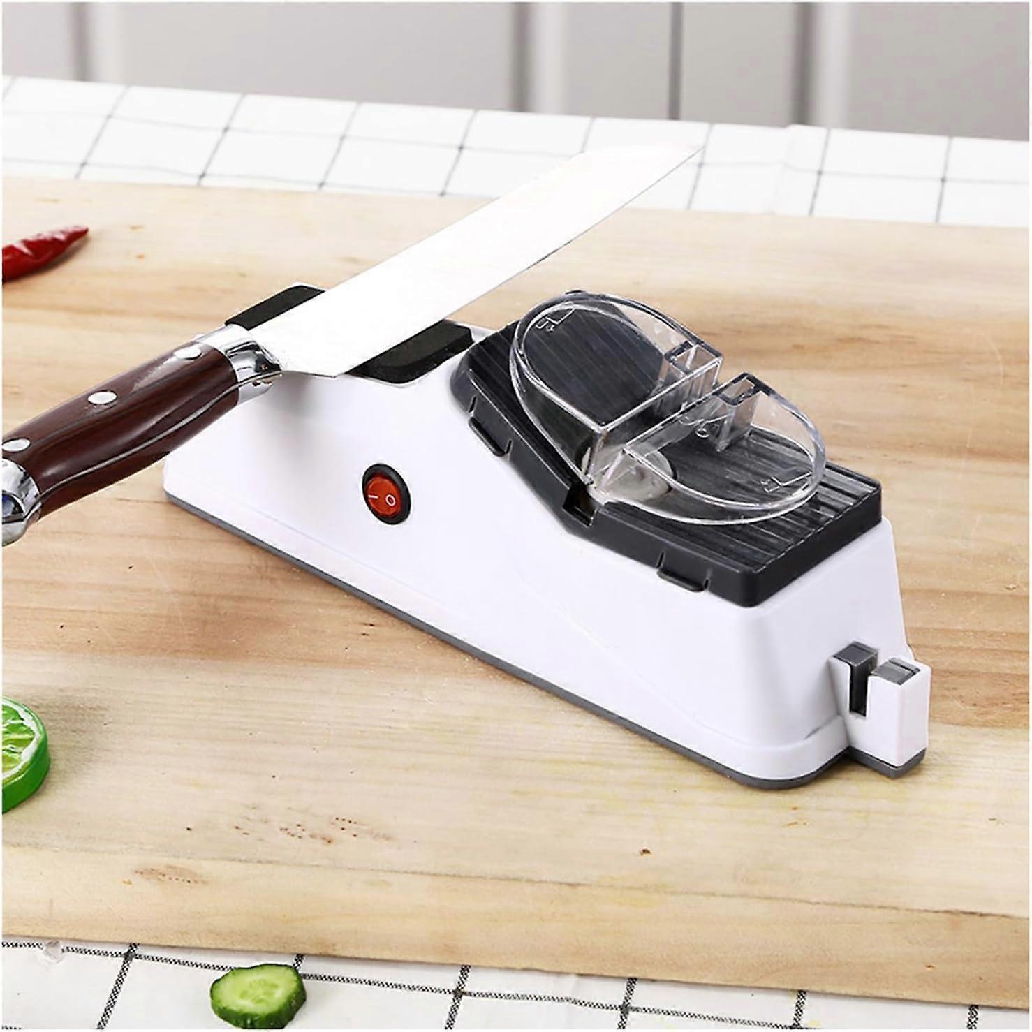 Unbrand Electric Knife Sharpener, Kitchen Knife Sharpener Electric Knife Scissor Sharpener for Quick Sharpening & Polishing, Plug in B