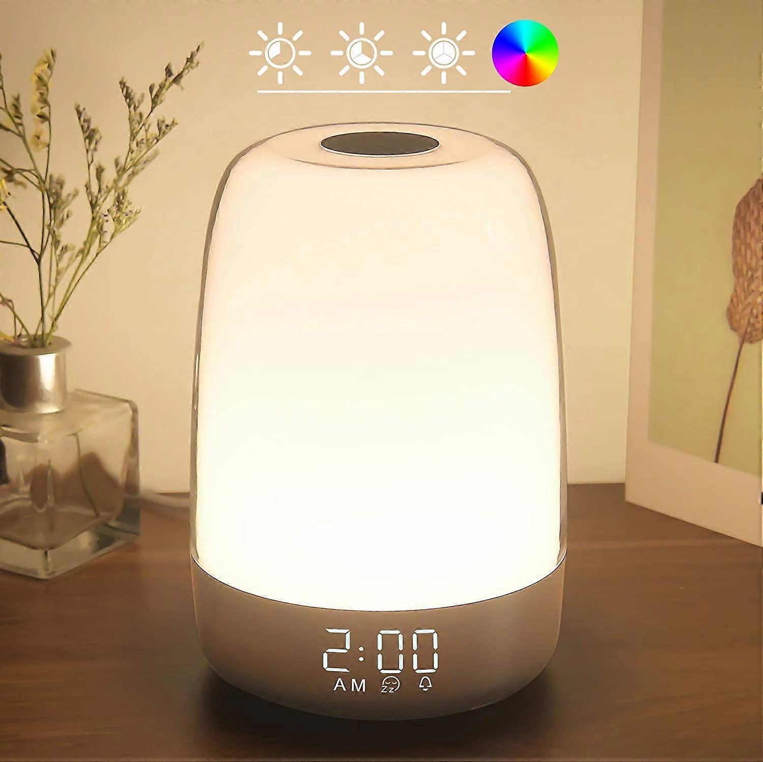 Tinor Touch Wake Up Night Light With Sunrise Simulation Alarm Clock, 3 Ways Dimmable Warm White Bedside Lamp ,Sleep Aid Snooze Timer Mode