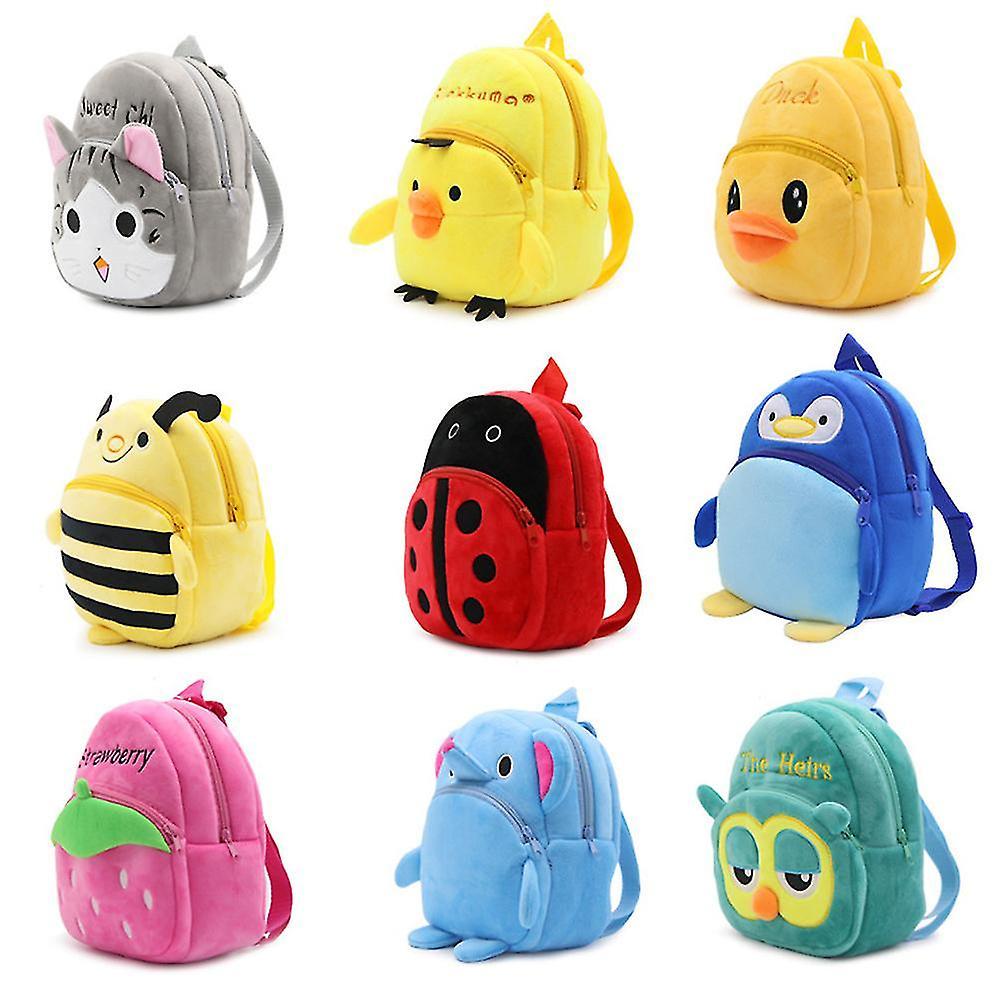 Rtopr Kids Boys Girls Fruit Animals Pattern Plush Backpack Kindergarten Rucksack Travel School Bags Duck