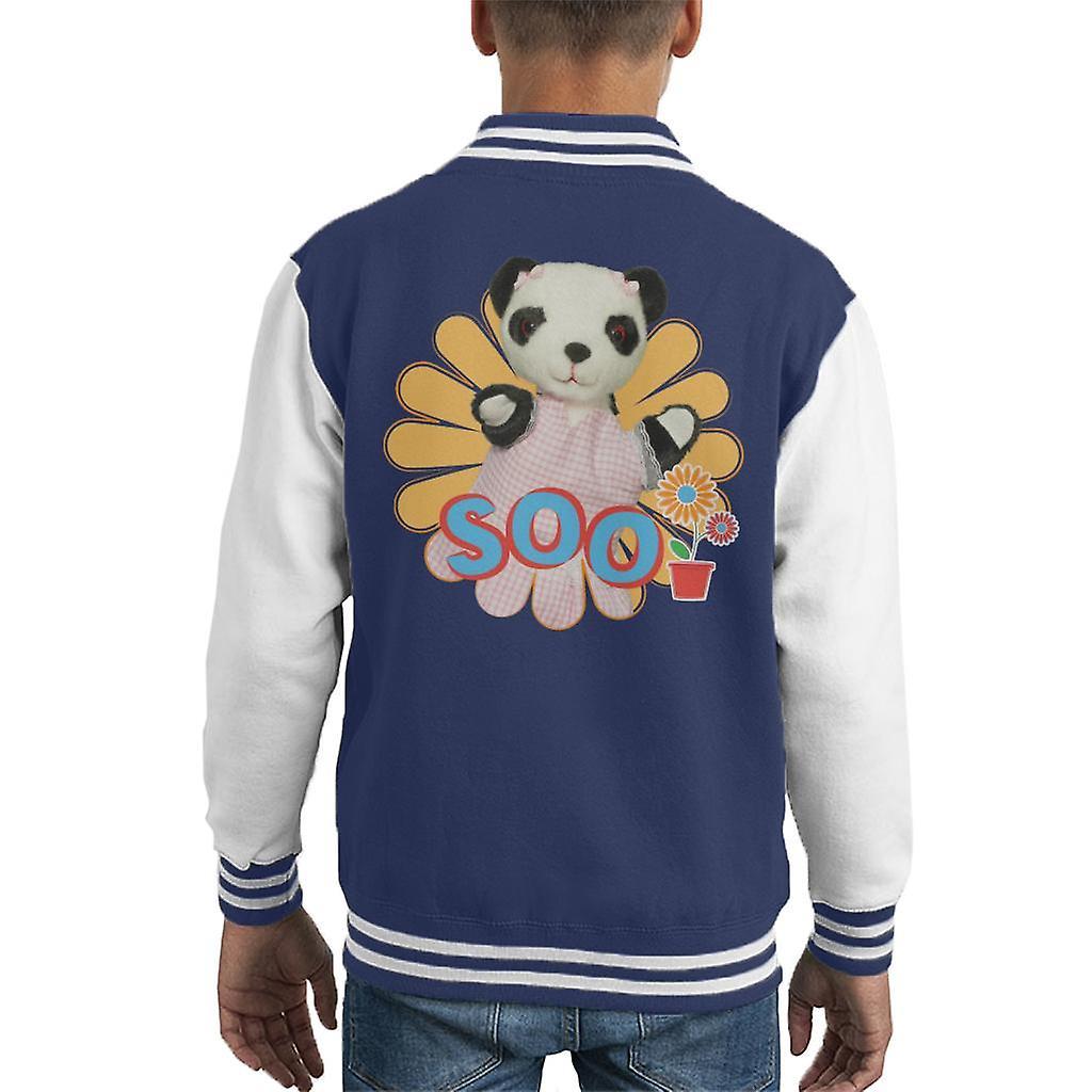 Sooty Soo Flowers Kid's Varsity Jacket Navy/White Large (9-11 yrs)