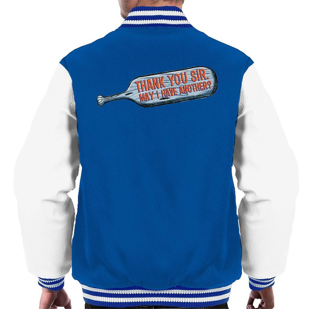 Animal House Thank You Sir May I Have Another Men's Varsity Jacket Royal/White Medium