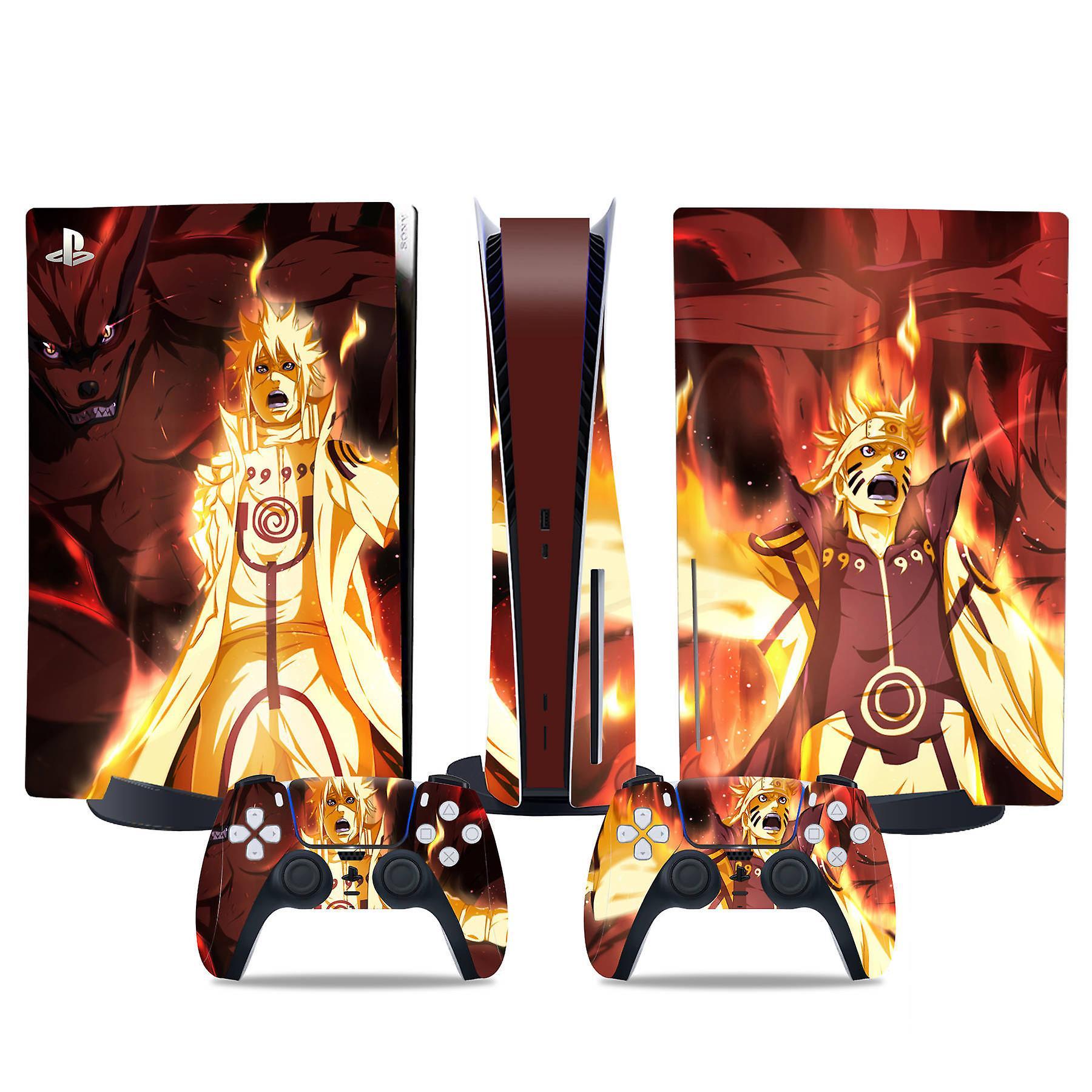 Ubiuo PS5 optical drive version sticker, cool PS5 skin, controller handle,for PS5 console and controller,NARUTO