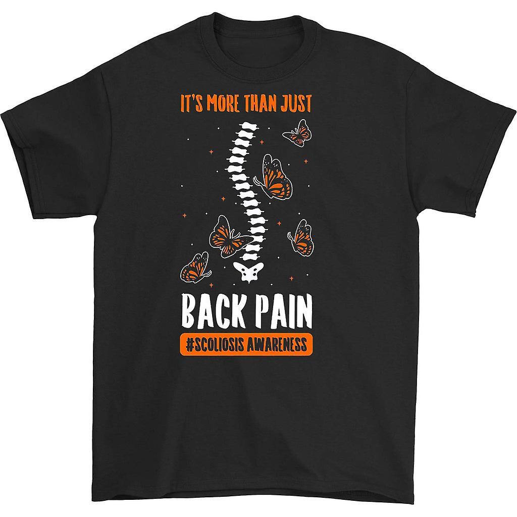 HISHARK It's more than just back pain scoliosis awareness shirt Black M