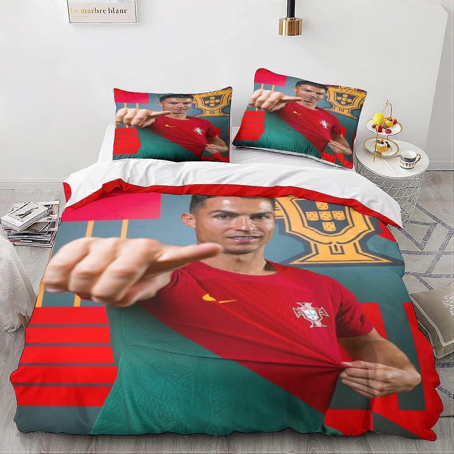 Kerota Cristiano Ronaldo Duvet Cover, Football Star 100% Microfiber Duvet Cover with Zipper,,Bedding Set with 1 Duvet Cover and Pillowcases Double2...