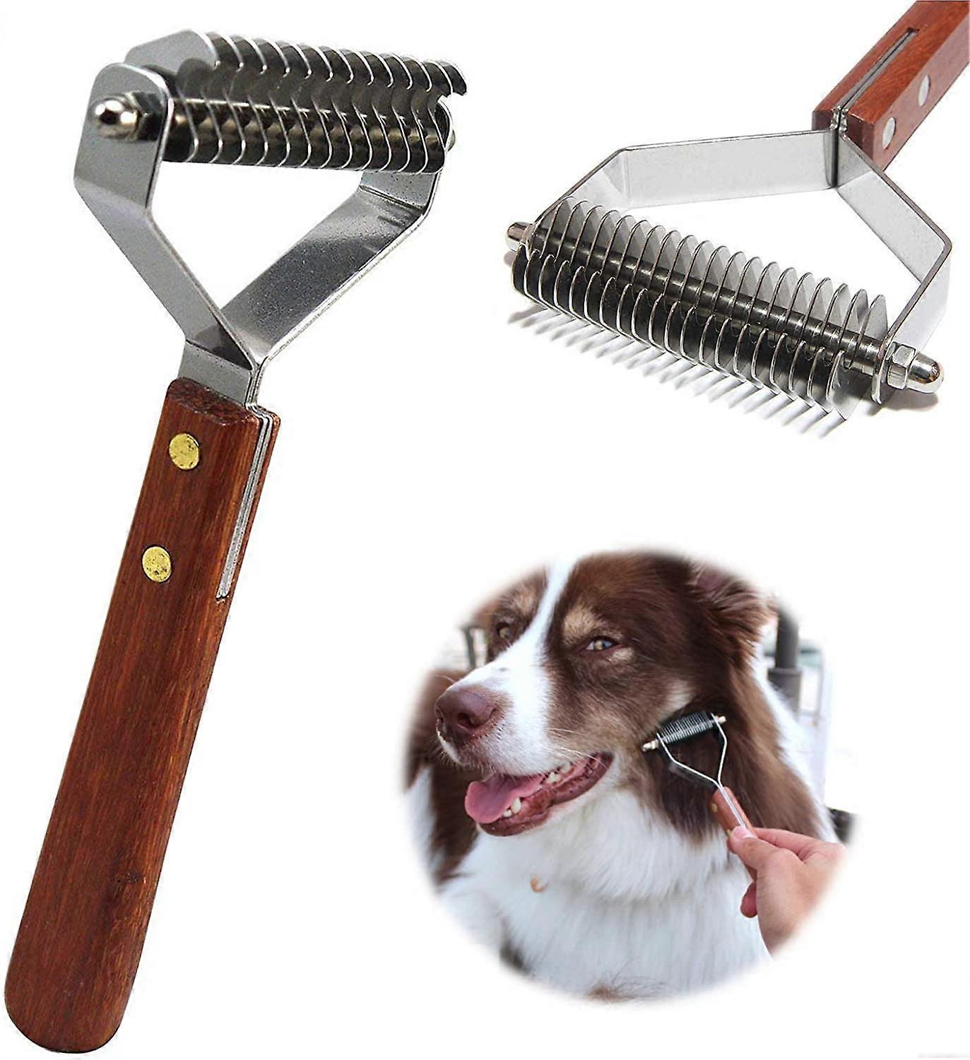 Tinor Coat King Rake 14 Blade Pet Rake, Professional Pet Dematting Comb, Grooming Tool for Dogs and Cats (8.8cm)