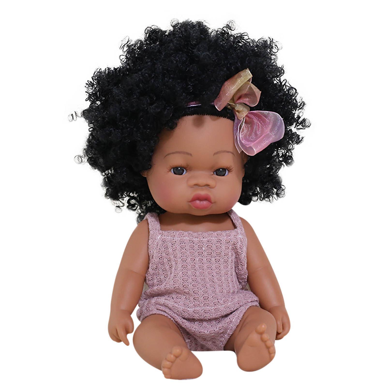 Kakanwo Reborn Baby Dolls Vinyl Reborn Doll Soft Plastic Imitation Baby African Black Doll D C