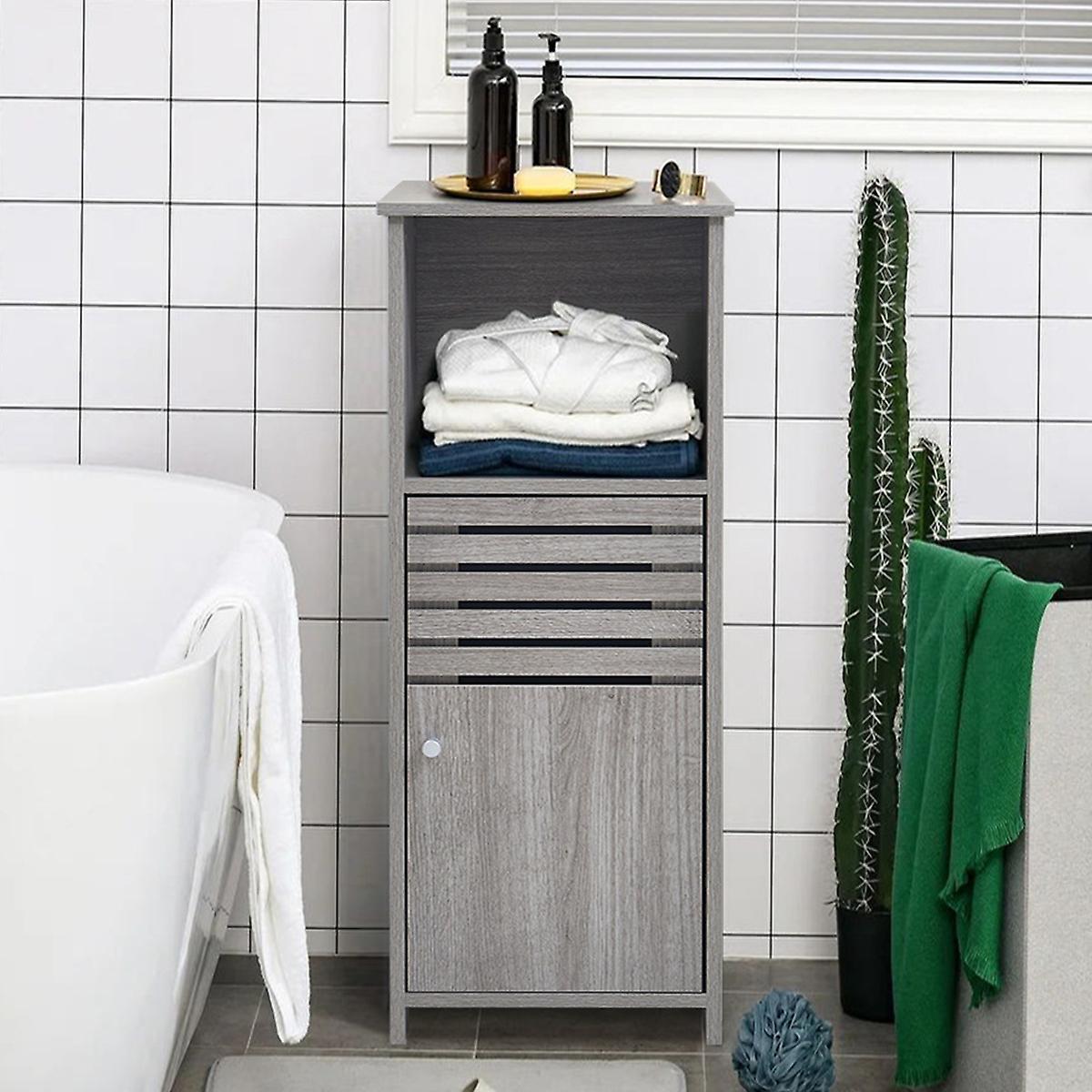 Living And Home Bathroom Cabinet Freestanding Storage Unit with Open Shelf , 35x31x91cm