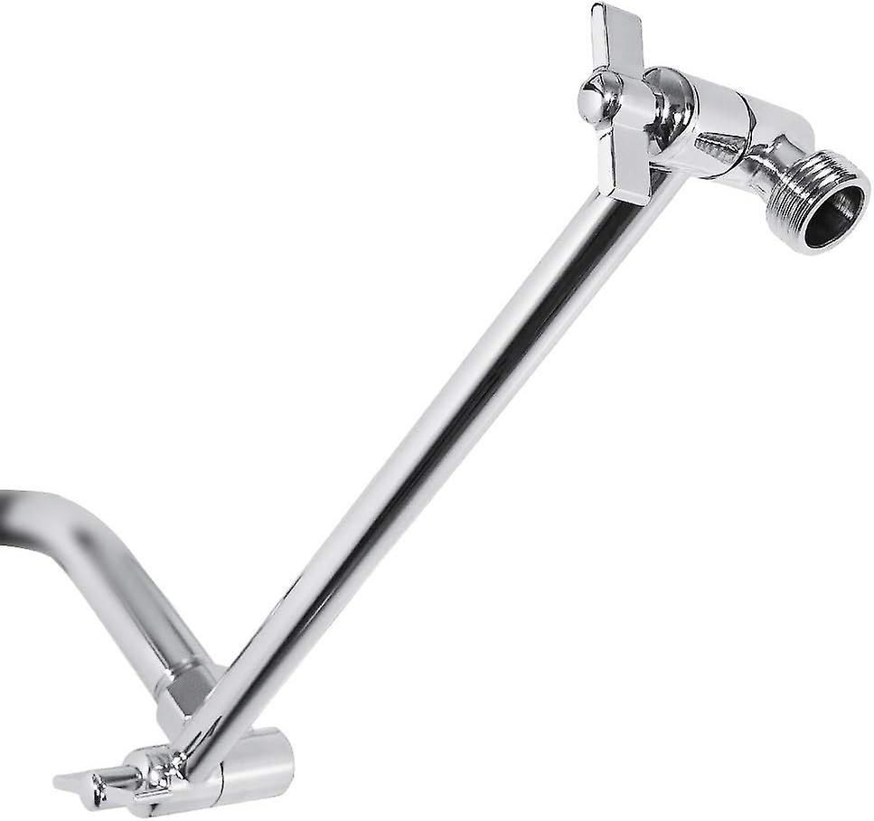 Lyun Adjustable Shower Arm Universal Connection - Solid Brass Shower Extension Arm (chrome Finish)