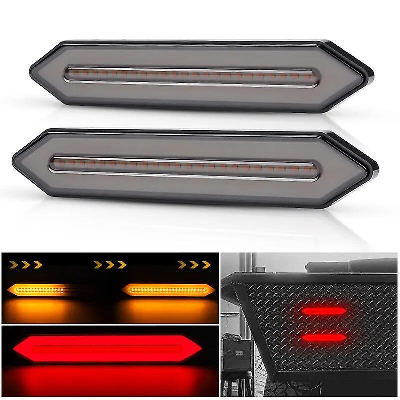 Scitoo 2pcs Automobile Truck Trailer Led Brake Tail Turn Lights Waterproof Led Red + Yellow Rv Led Tail Light Flowing Signal Light Lamp CHINA