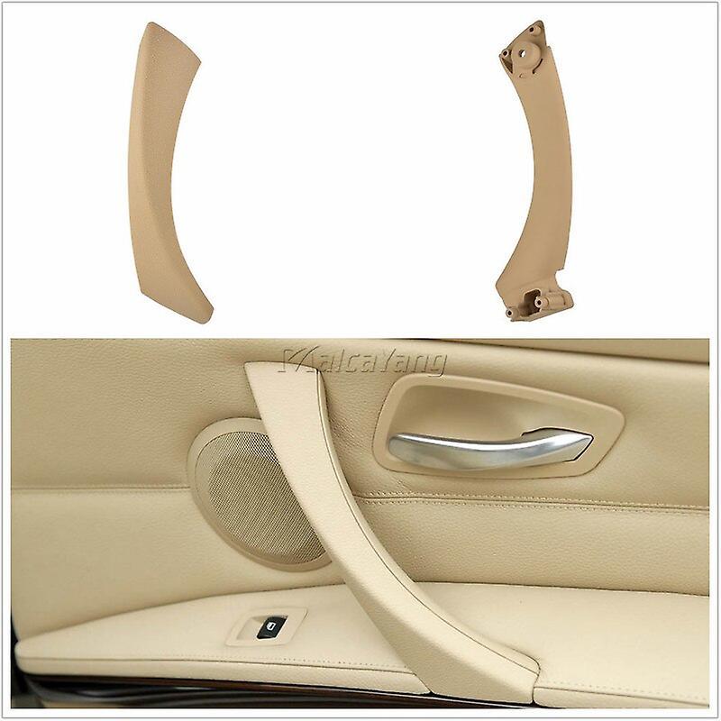 Vehicle Full Set Interior Door Handles For Bmw 3series E90 E91 318 320 325 328 330 335 Part Inner Doors Panel Handle Bar Pull Trim Cover beige(on t...