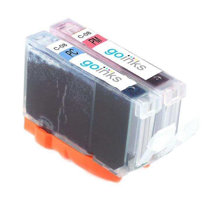 1 Photo Set of 2 Ink Cartridges to replace Canon CLI-8PC & CLI-8PM Compatible/non-OEM from Go Inks (2 Inks) Photo Cyan/Photo Magenta