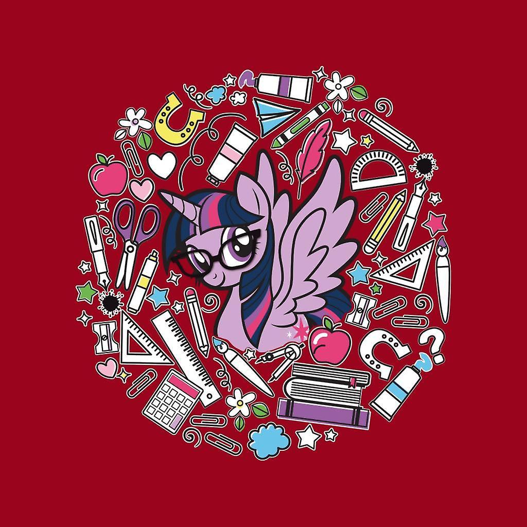 My Little Pony Twilight Sparkle Ready For School Kid's Hooded Sweatshirt Cherry Red Medium (7-8 yrs)