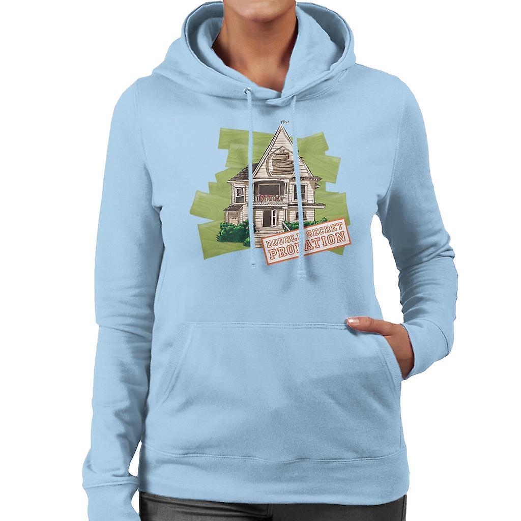 Animal House Double Secret Probation Women's Hooded Sweatshirt Sky Blue Large