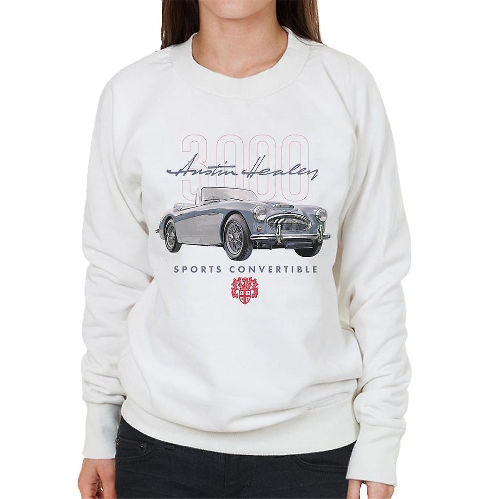 Austin Healey 3000 Convertible British Motor Heritage Women's Sweatshirt White Medium