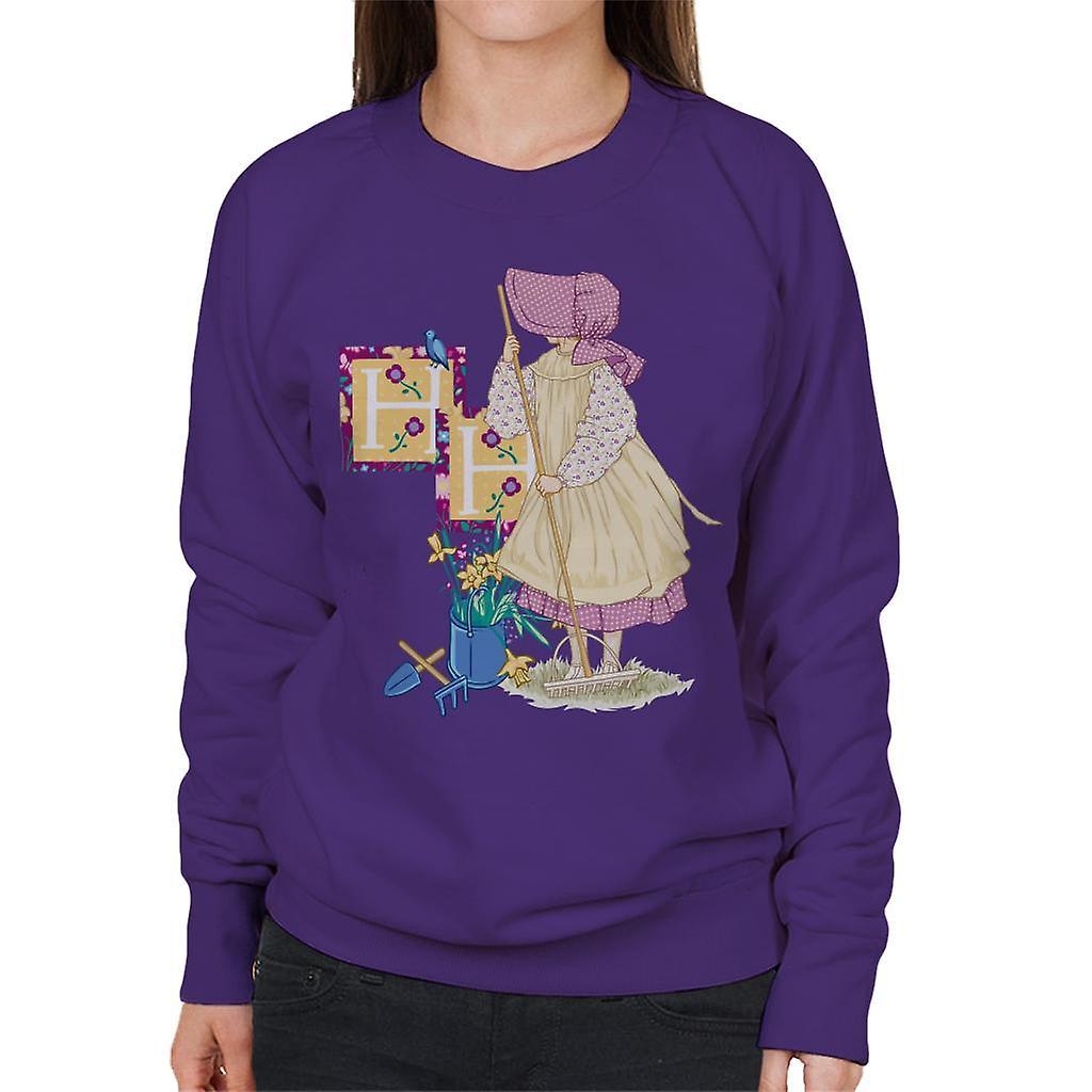 Holly Hobbie Gardening Women's Sweatshirt Purple X-Large