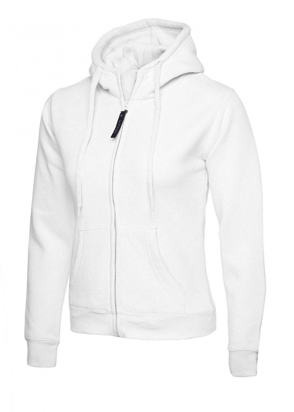 Women's Uneek Ladies Classic Full Zip Hooded Sweatshirt UC505 White 2xl