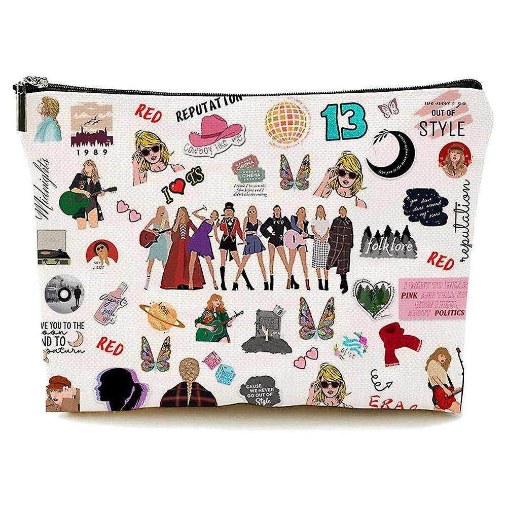 Sevenday Taylor Swift The Eras Tour Fans Make-up Bag, Portable Travel Makeup Bag, Skincare Toiletry Cosmetic Bag, Ts Swiftie Fans Gift Merchandise E