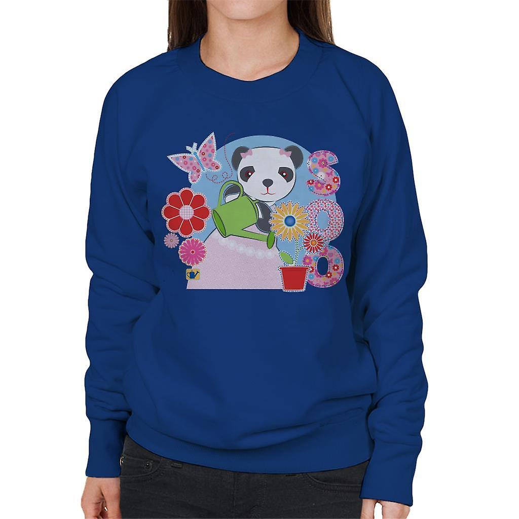 Sooty Soo Watering Flowers Women's Sweatshirt Royal Blue Small