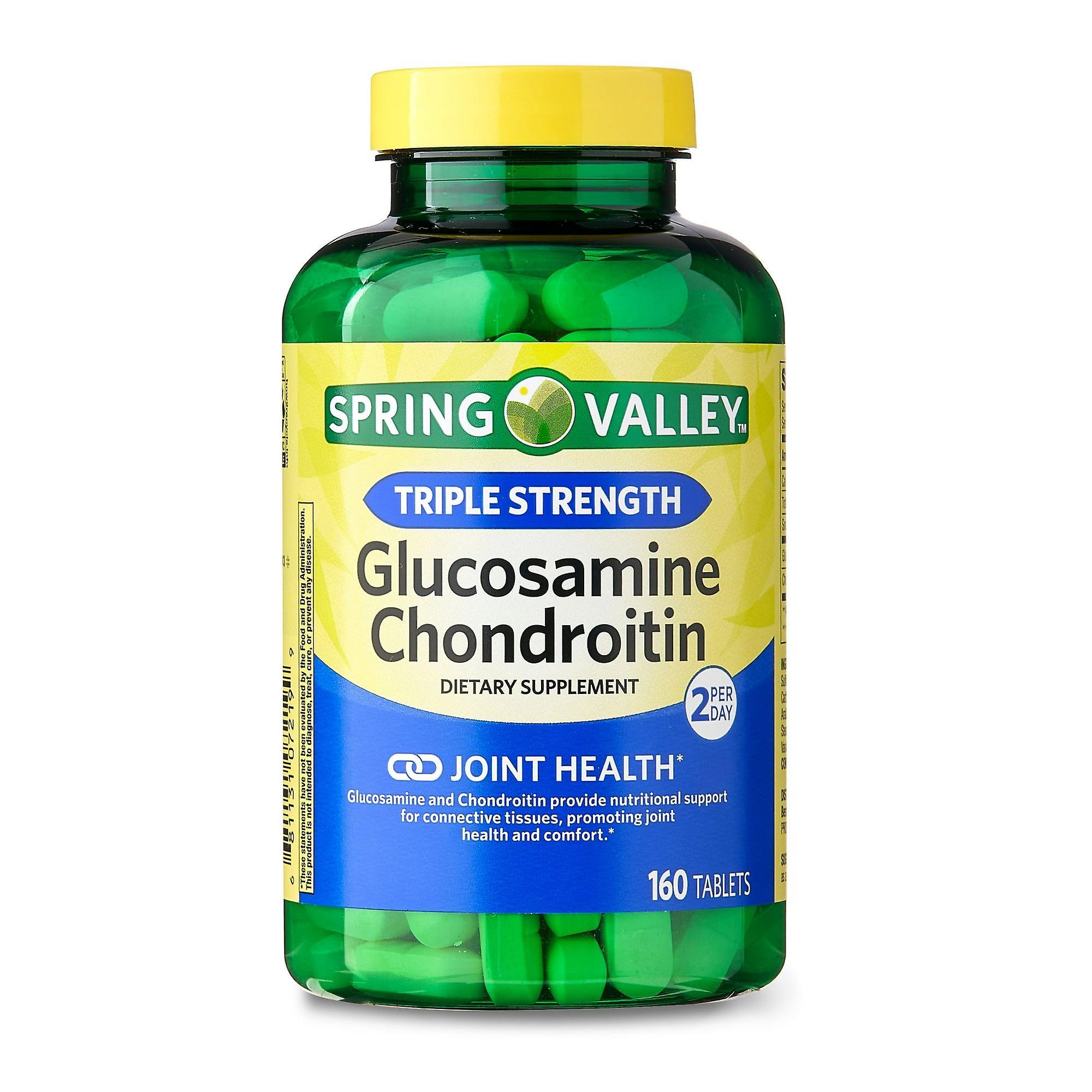 Spring Valley Triple Strength Glucosamine Chondroitin Dietary Supplement Twin Pack, 80 Count