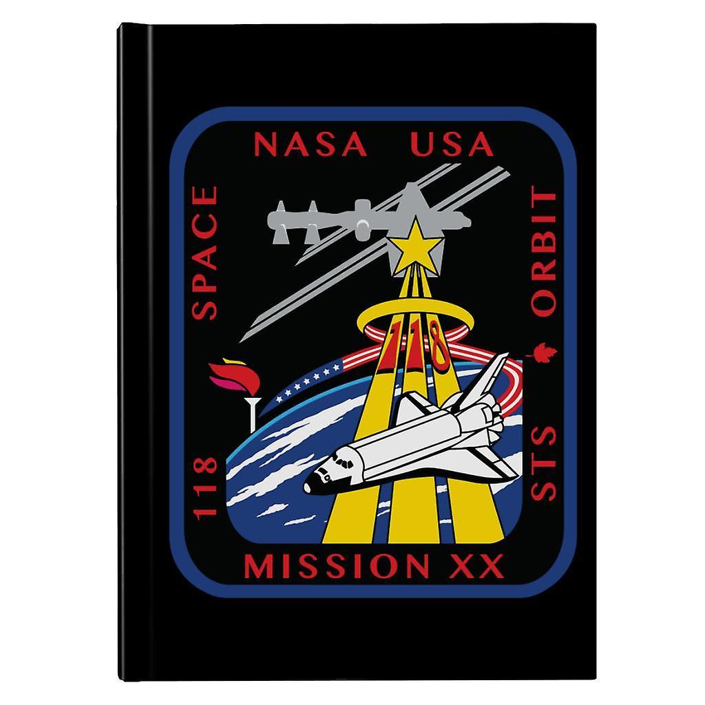 NASA STS 118 Space Shuttle Endeavour Mission Patch Hardback Journal Black 13 x 18.5 cm