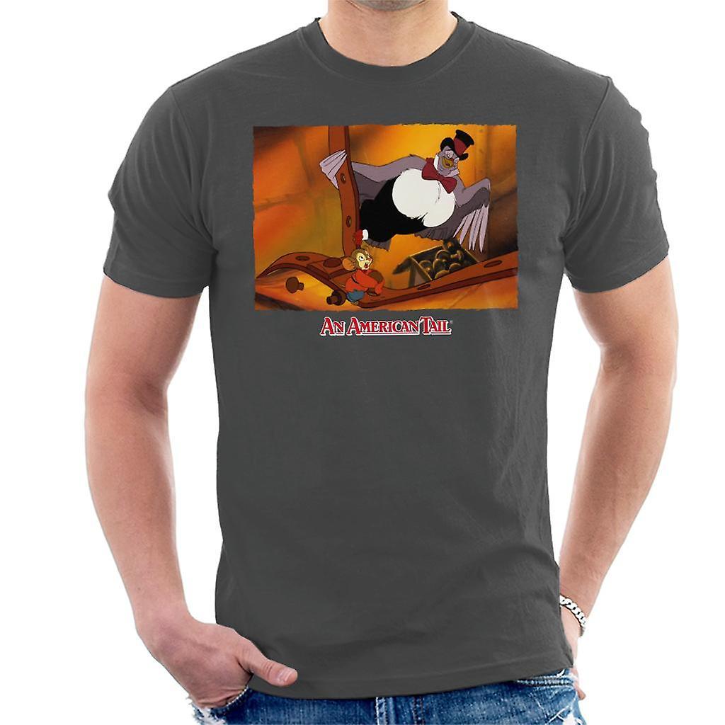 An American Tail Fieval And Henri Le Pigeon Men's T-Shirt Charcoal Medium