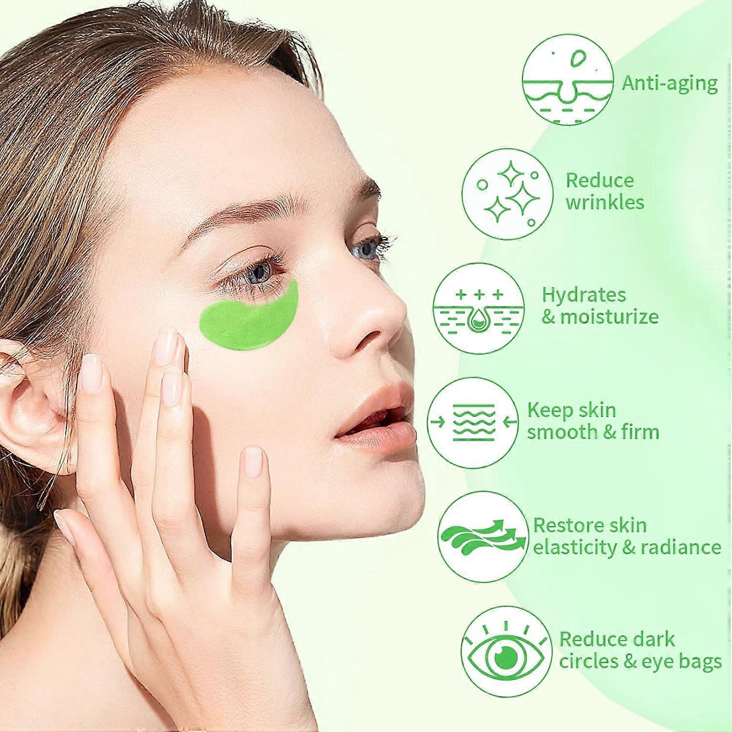 unbrand Cucumber Under Eye Patches Diminishes Dark Circles & Puffiness, Anti-aging, Cooling & Soothing Under Eye Pads  For All Skin Types 1 Box 30 ...