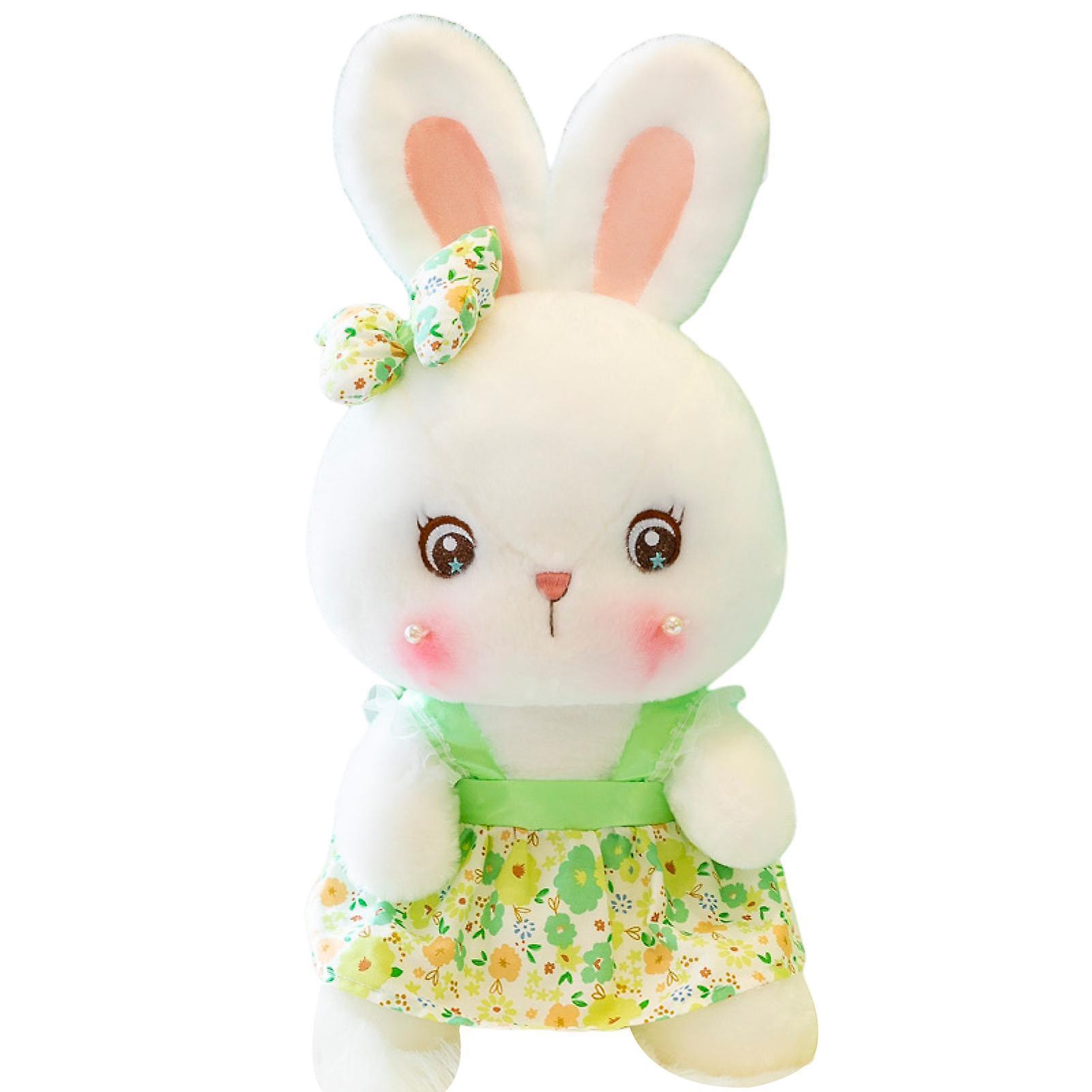 Naievear Rabbit Doll Toy Fully Filled Cute Floral Dress Bunny Doll Plushies Bedroom Decoration Soft Plush Rabbit Doll Stuffed Cartoon Animal Toy Bi...