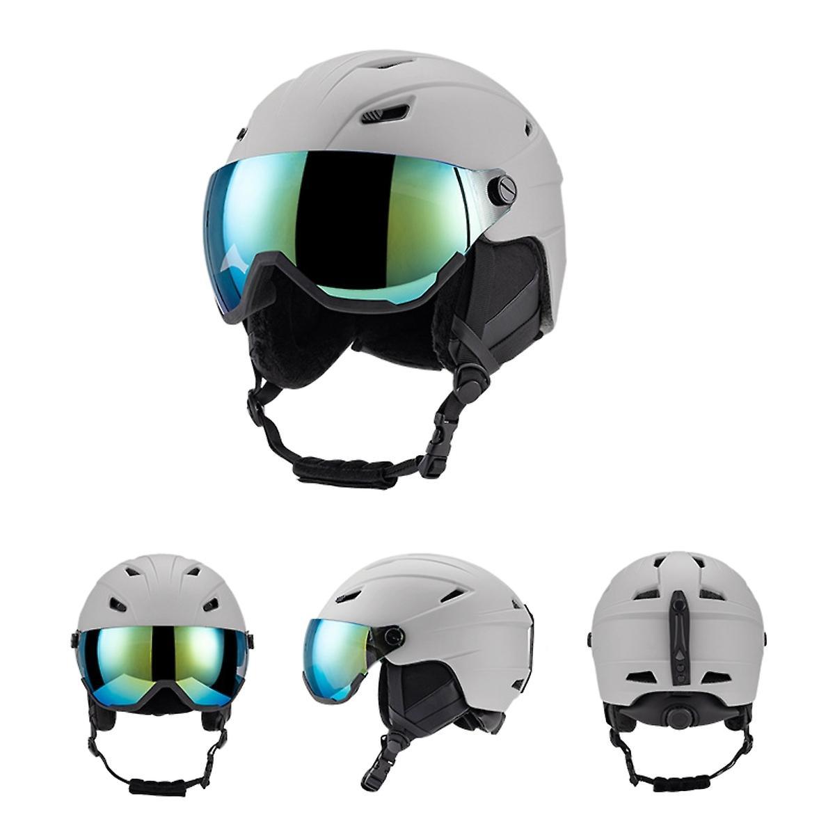 Yesfit Ski Helmet With Ski Goggles, Snowboard Helmet And 2-in-1 Visor Goggles Set GRAY L