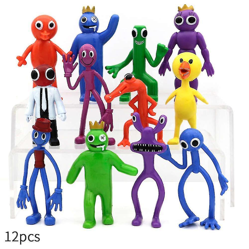 Mingerda 12pcs/set Rainbow Friends Action Figures Model Toys Minifigures Doll Cake Topper Ornatment Decor