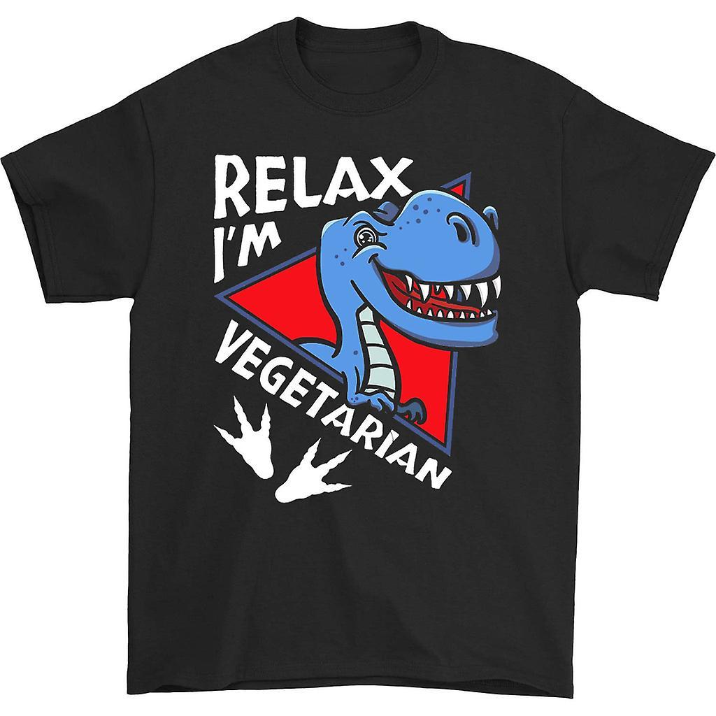 HISHARK Relax i'm vegetarian t-shirt Black XXXL