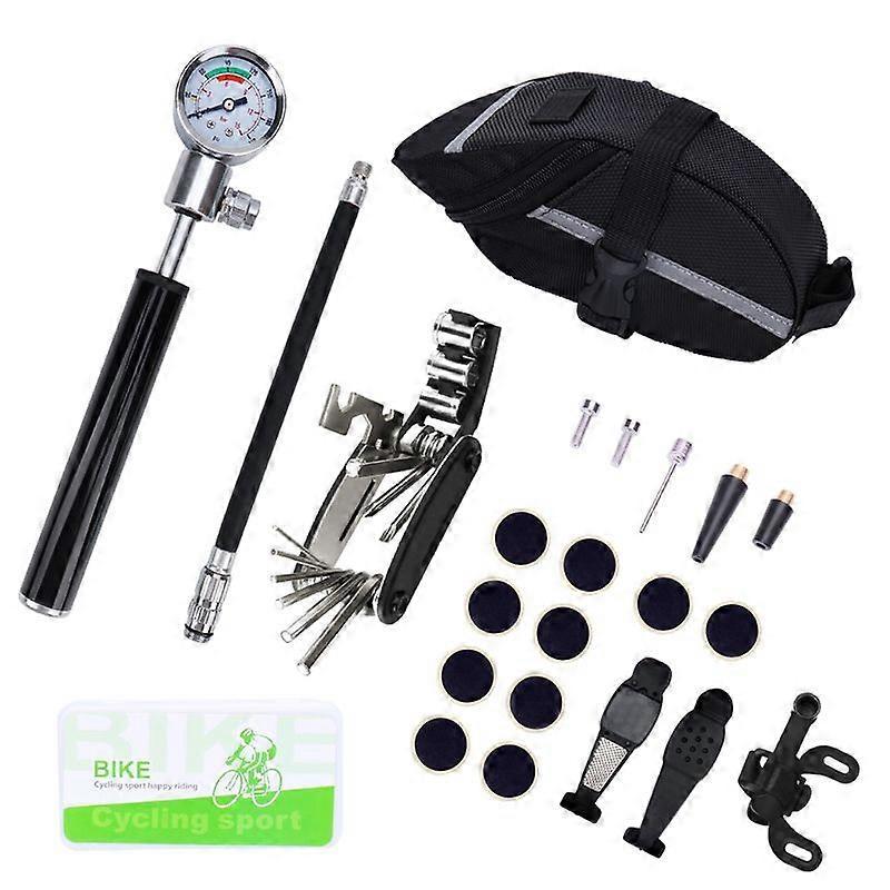 Estone Bicycle Tool Set Disassembly Repair Car Repair Tire Repair Tool Combination Moun Black