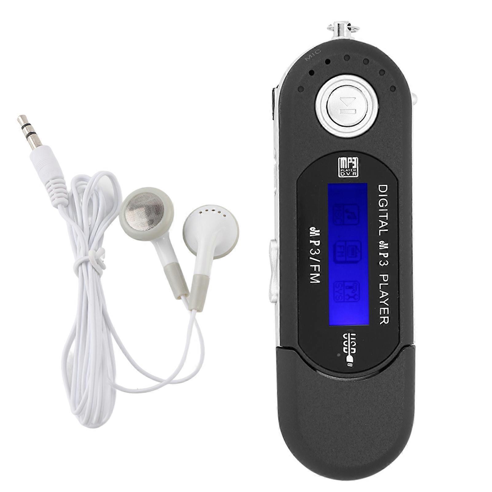 Unbrand Portable Music MP3 USB Player With LCD Screen FM Radio Voice Memory Card Black