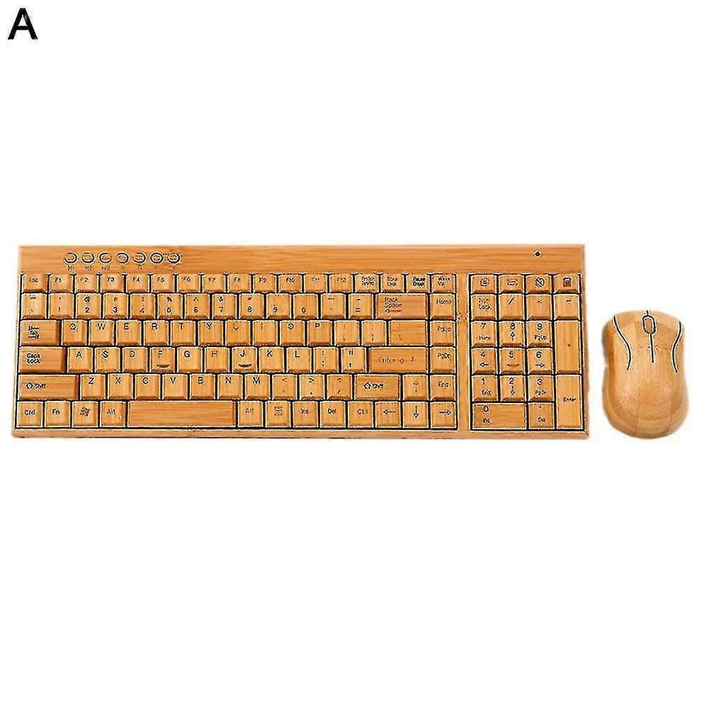 Jeek Keyboard Bamboo Mouse Wireless Wooden Combo Set Natural Devices Environmental