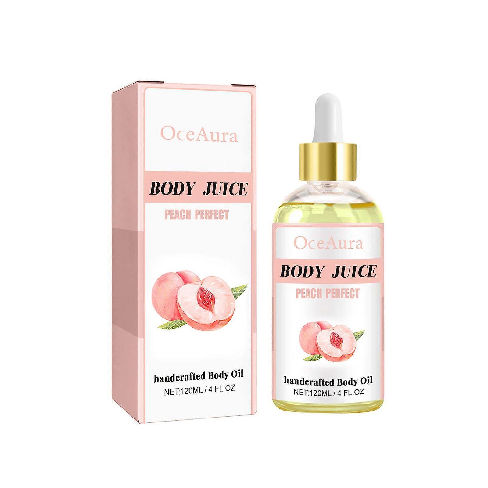 Frusde Body Juice Oil, 120ml Body Juice Oil Cinnamon Bun, Peach Body Oil, Cake Body Oil, Body Oil, Moisturizing Body Oil