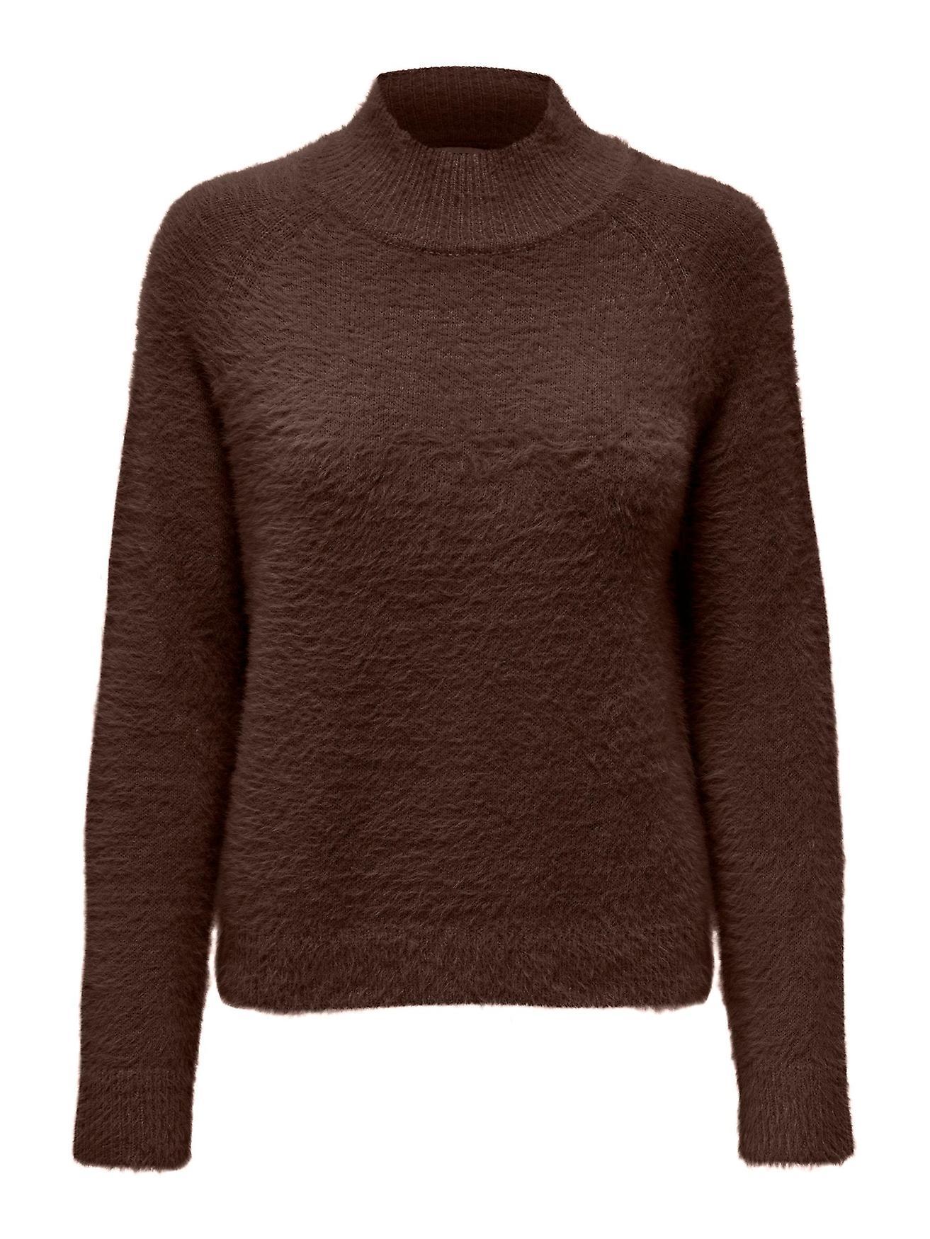 JDY Women's Fluffy Long Sleeve Turtleneck Knitted Sweater JDYJOLA NEW Brown XL (42)